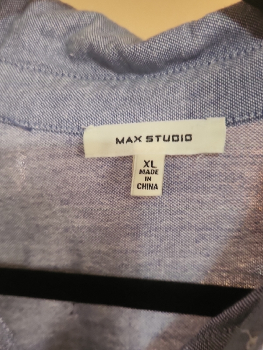 MAX STUDIO Soft Chambray Blue Button-Front Shirt - Picture 2 of 7